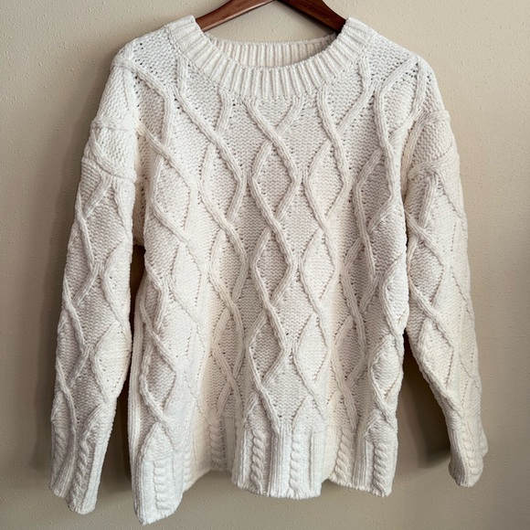 indigo soul Sweaters - Indigo Soul Cream Cable Knit Sweater Small | Cozy Ivory Textured Pullover
